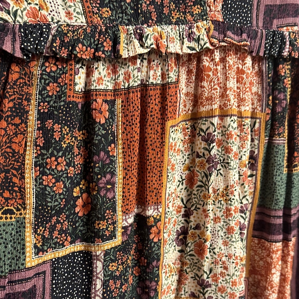 Olivaceous Multicolor Patchwork Blouse - image 7